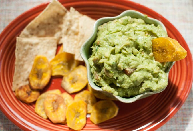 plantains and guacamole