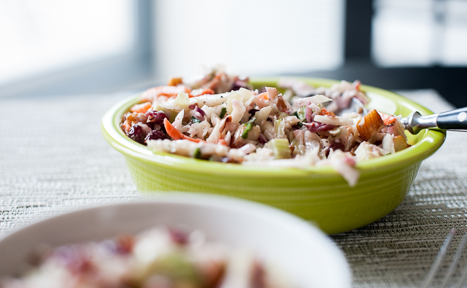 coleslaw with almonds and cranberry