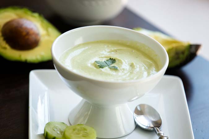 chilled cucumber avocado soup