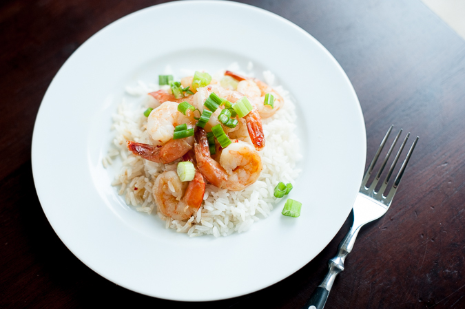 shrimp with hoisin glaze